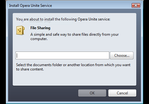 Opera Unite - File Sharing (Dateidialog)